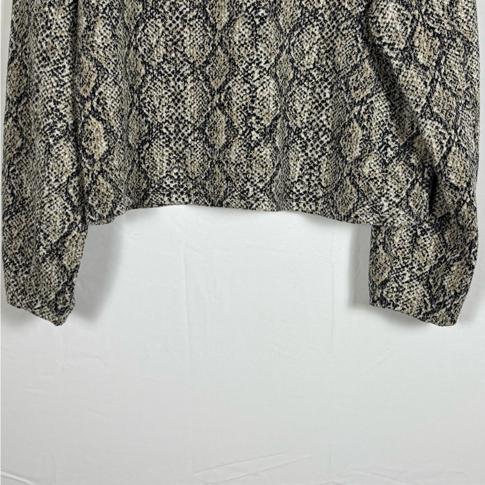 Zara Black Cream Snakeskin Print Sweater- M - Picture 8 of 9